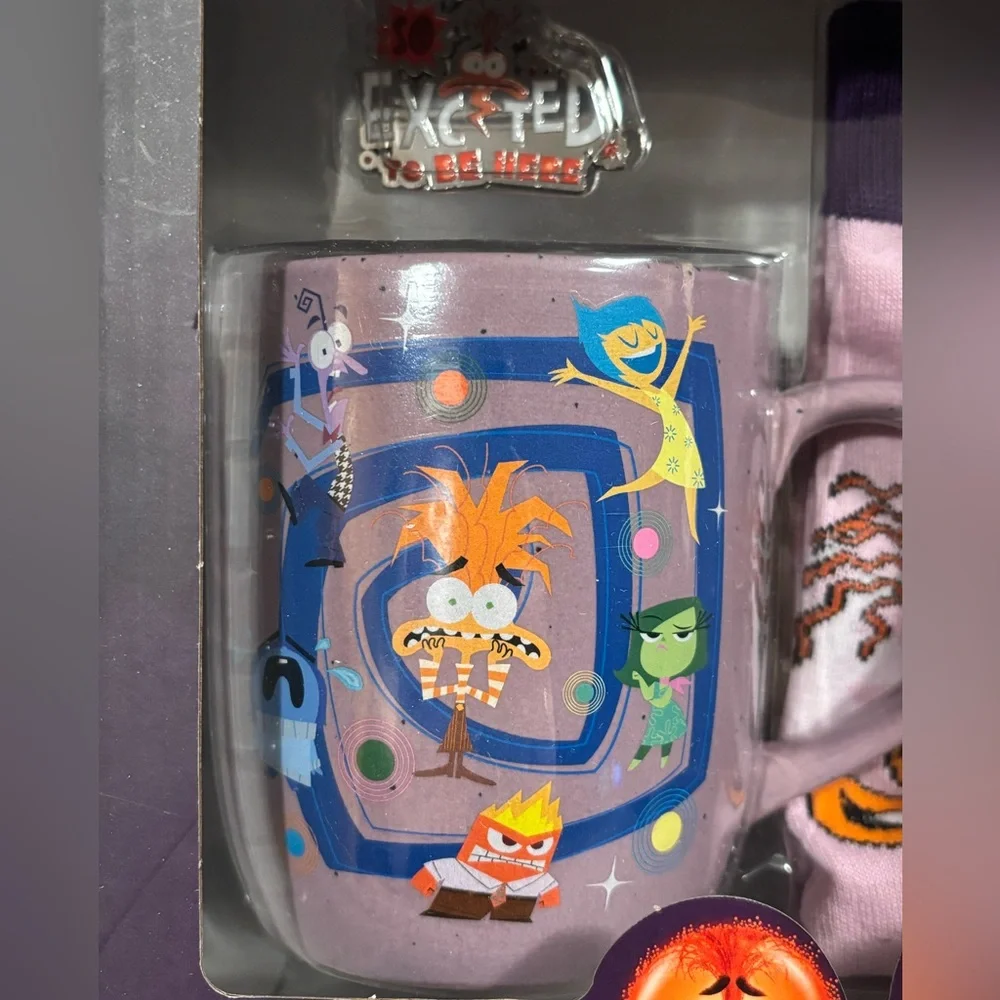 Disney Pixar Inside Out Mug, Sock & Keychain Bundle